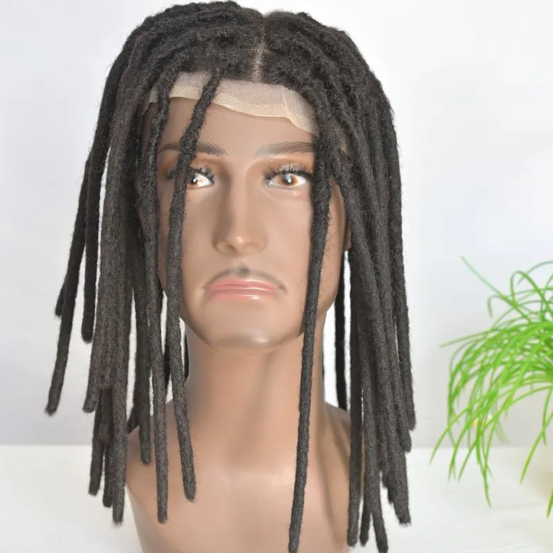 10 Inch Transparent Full Lace Base Afro Dreadlock Extensions Men 's Toupee 100% Human Hair Dreadlock Crocheted On the Toupee 8x10 Inch Hair System 8Inch 12Inch