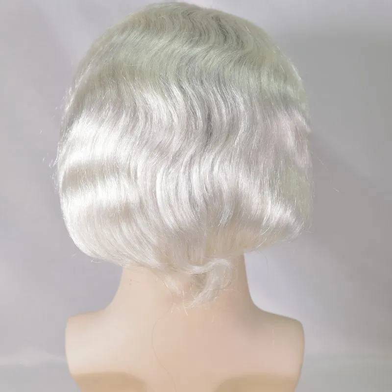 Men Toupee Hollywood Base Toupee for Men Mono Base with PU European Human Remy Hair Prosthesis 1BT60 Color Hair System 8x10 Inch Hair Replacement  Bleached Knots