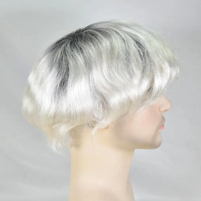 Men Toupee Thin Skin Full PU Toupee for Men European Human Hair Prosthesis 1BT60 Color Hair System 8x10 Inch Hair Replacement