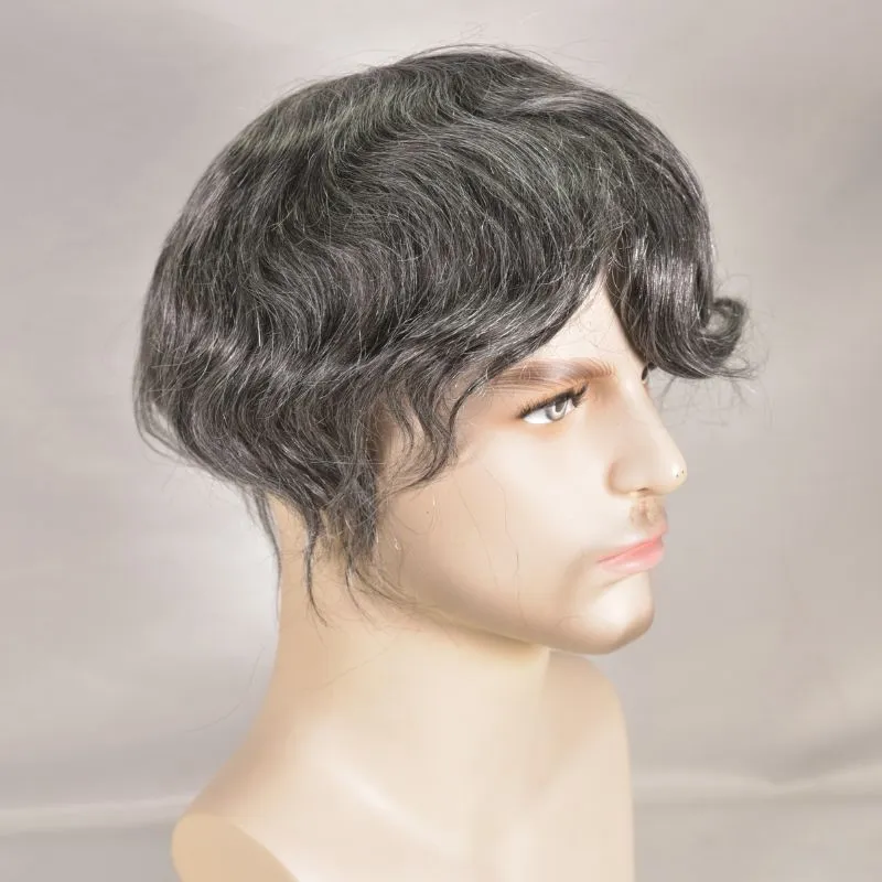 Durable Hair System For Men French Lace Front Mens Toupee Human Hairpiece Natural Hairline Fine Mono Hair Toupee for Men 8x10