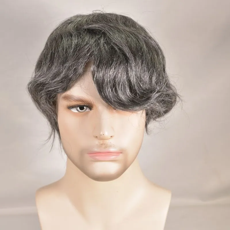 Durable Hair System For Men French Lace Front Mens Toupee Human Hairpiece Natural Hairline Fine Mono Hair Toupee for Men 8x10