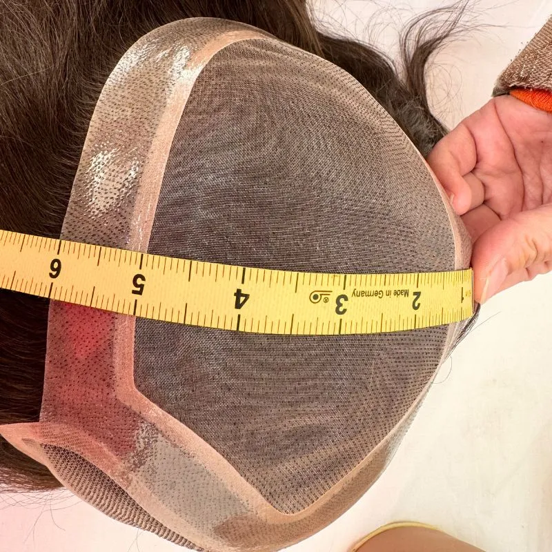 Custom Mens Toupee 100% Human Hair HD Lace Front Mono Base with PU Hair System 10x6 Base 3# Brown Hair Toppers 13 Inch Hair Replacement