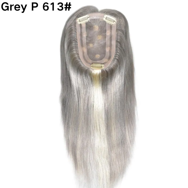 Women Toupee 4x6 Inch Mono with PU Hair Toppers for Women  100% European Human Hair No Bangs Top Hair Extensions Hair Pieces for Thinning Hair Natural Black 12-14 Inch