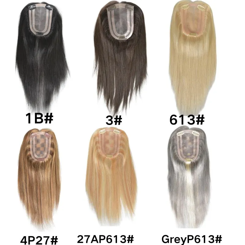 Women Toupee 4x6 Inch Mono with PU Hair Toppers for Women  100% European Human Hair No Bangs Top Hair Extensions Hair Pieces for Thinning Hair Natural Black 14 Inch