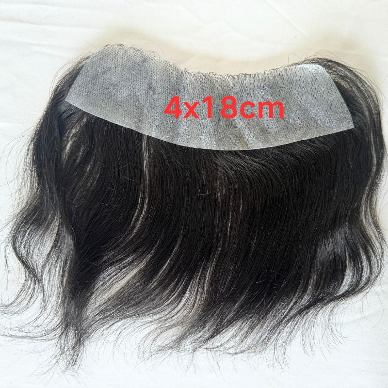 Men's Hair System Naturel Hairlien 100% Real Human Hair V Sheap Frontal Toupee Pu Thin Skin Male Replacement 1B Natural Black Color
