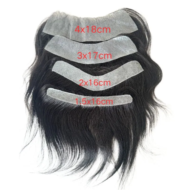 Men's Toupee Front Hairine Thin Skin PU V Loop Front Hair Replacement Systems 6 Inches Remy Human HairPiece Toupee For Men 1B V Frontal Toupee