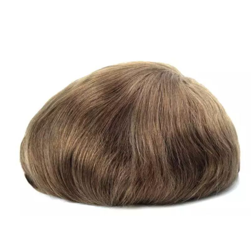 Custom V-looped Thin Poly Skin Full PU Base Hair System For Men Wigs