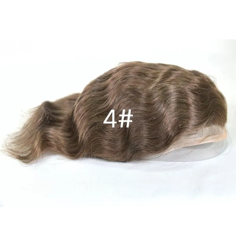 Men 's Toupee Mono Base with PU Toupee for Men 100% Virgin Indian Human Remy Hair Prosthesis 1B Mix 40% Synthetic Grey Hair System 8x10 Inch Hair Replacement  Bleached Knots