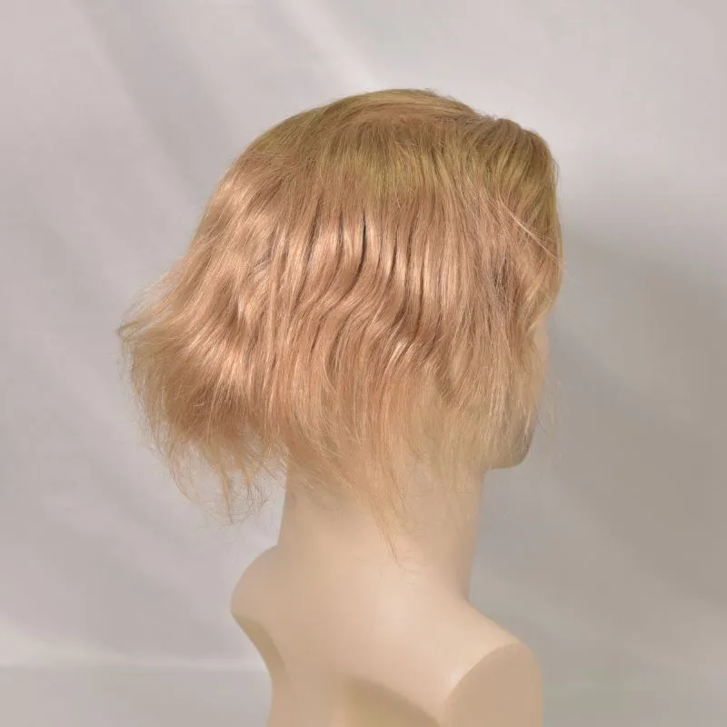 Men 's Toupee Mono Base with PU Toupee for Men 100% Virgin Indian Human Remy Hair Prosthesis 1B Mix 40% Synthetic Grey Hair System 8x10 Inch Hair Replacement  Bleached Knots