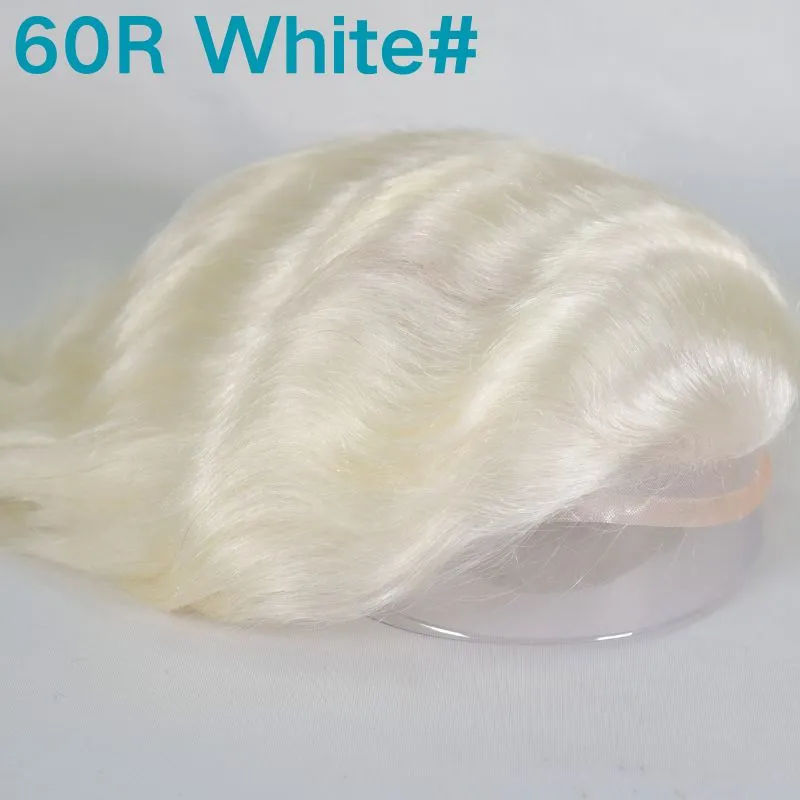 Men 's Toupee Mono Base with PU Toupee for Men 100% Virgin Indian Human Remy Hair Prosthesis 1B Mix 40% Synthetic Grey Hair System 8x10 Inch Hair Replacement  Bleached Knots