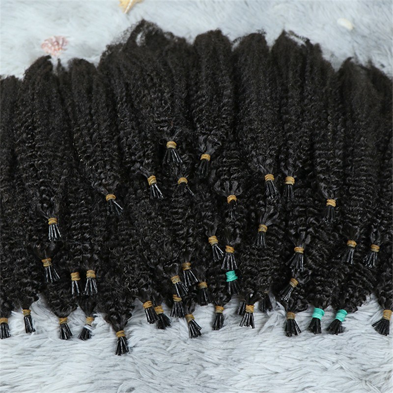 Wholesale Price Remy Cuticle Aligned Raw Indian Kinky Microlink Beads Hair Extensions