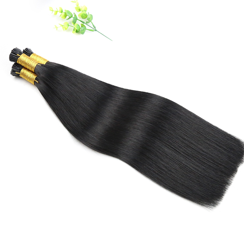 15A I-tip Hiair Extrnsion  Luxury Hair Brazilian Bone Straight Virgin Human Hair Extension 1B#Color