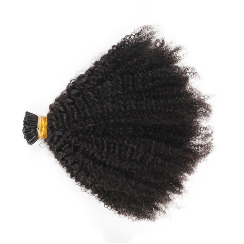 1G/ Strand 100% Human Afro Curly Keratin I Tip 4C Hair Extension