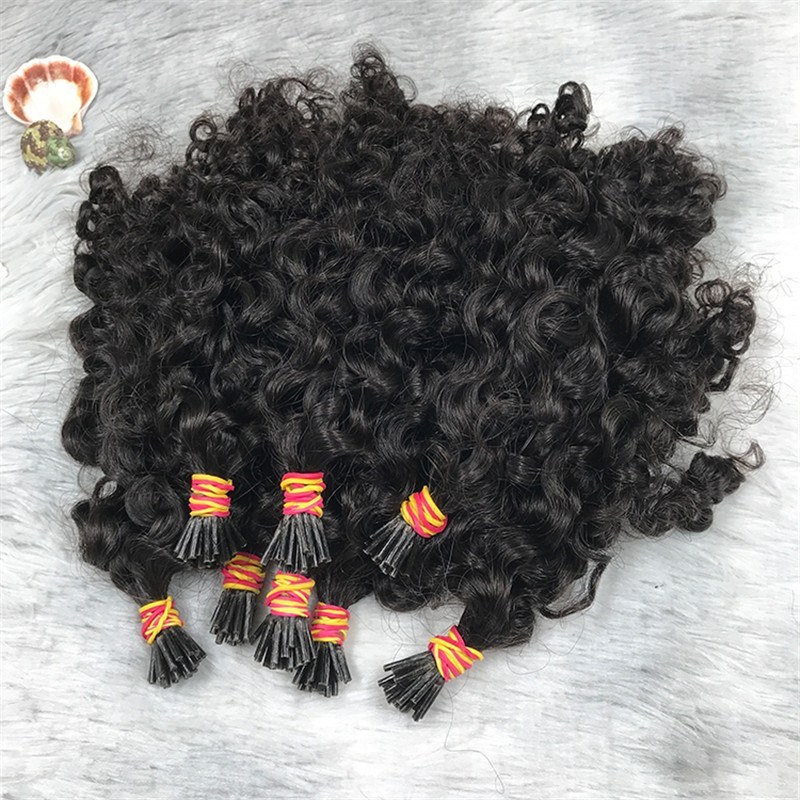 1 Gram I Tip Remy Hair  Micro Link I Tip Water Kinky Curly Human Hair Extensions
