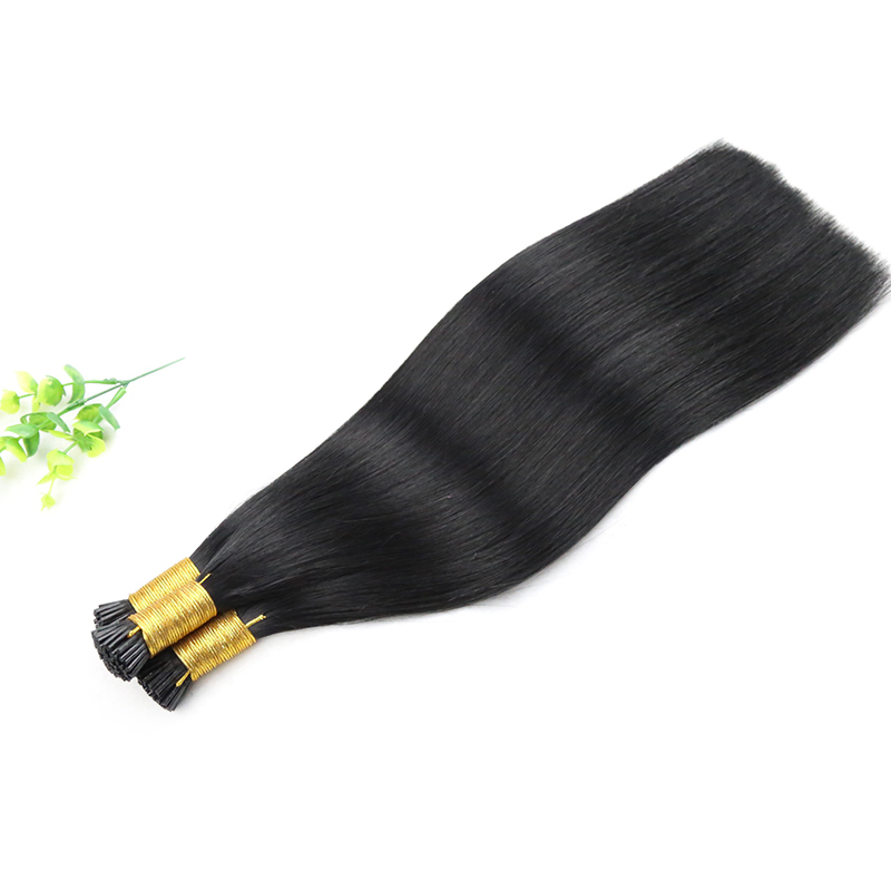 15A I-tip Hiair Extrnsion  Luxury Hair Brazilian Bone Straight Virgin Human Hair Extension 1B#Color