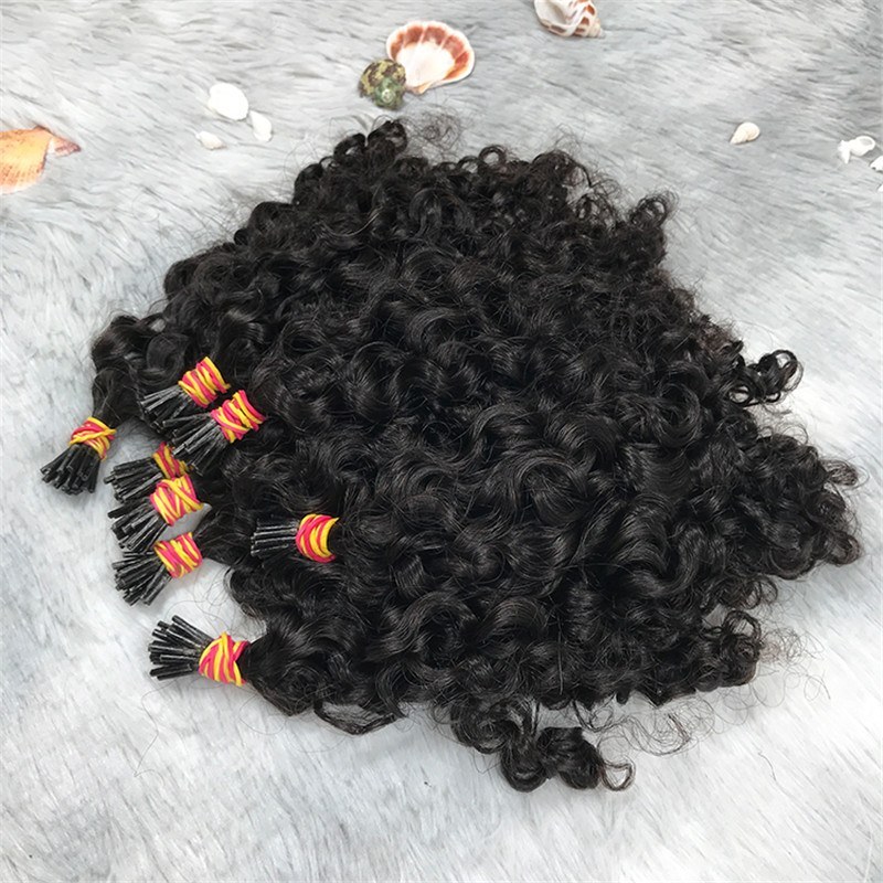 1 Gram I Tip Remy Hair  Micro Link I Tip Water Kinky Curly Human Hair Extensions