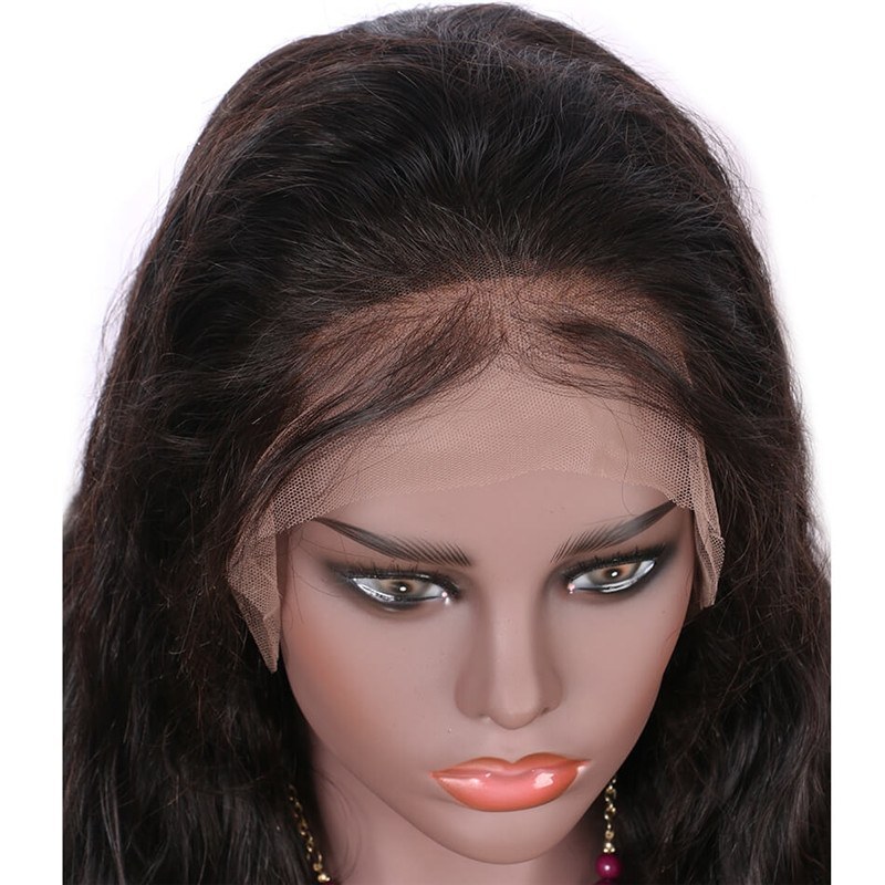 Light Yaki Straight 300% Density Lace Front Wig with Baby Hair Malaysian Virgin Hair  Human Hair Wig