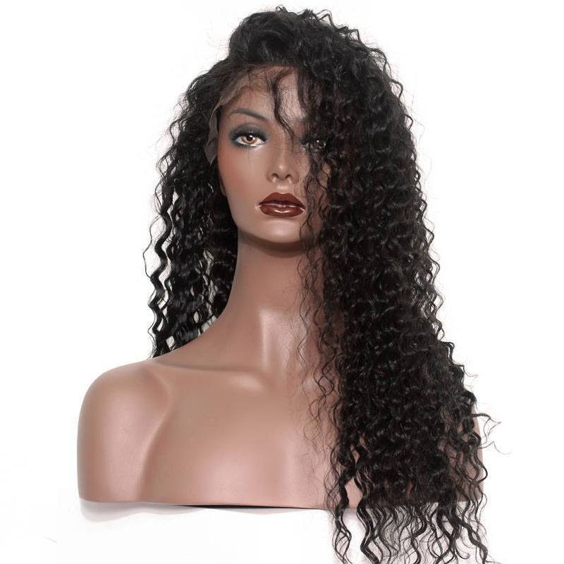 300% Density lace Wigs Deep Wave Pre-Plucked Natural Hair Line Indian Hair Lace Wigs with Baby Hair for Black Women