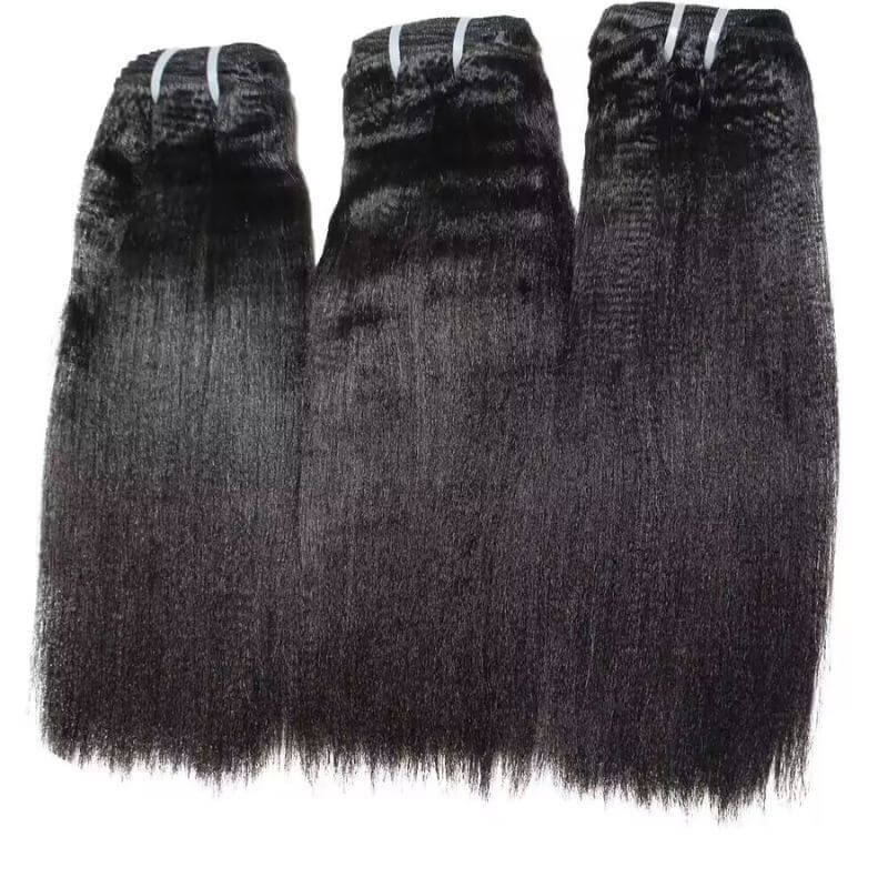 12A Grade Raw Double Drawn Yaki Cambodian Virgin Human Hair Bundles Sew in Extensions Natural Black Double Weft 100% Natural Cuticle Aligned Unprocessed Hair