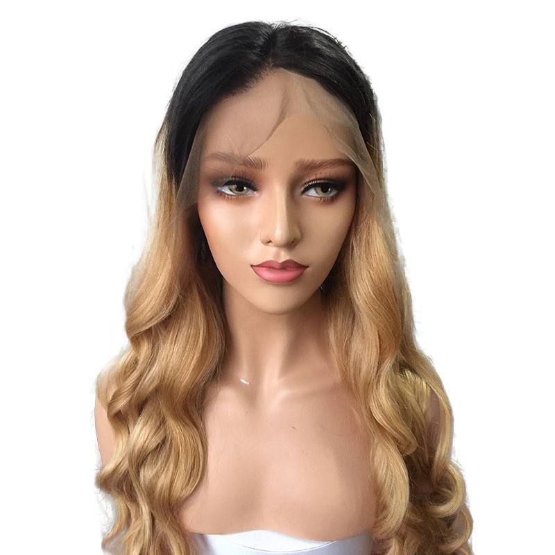 Brazilian Ombre 1bT27 Color loose Wave 13x4 Lace Front Human Hair Wigs With Baby Hair Natural Hairline 360 Lace Frontal Wigs