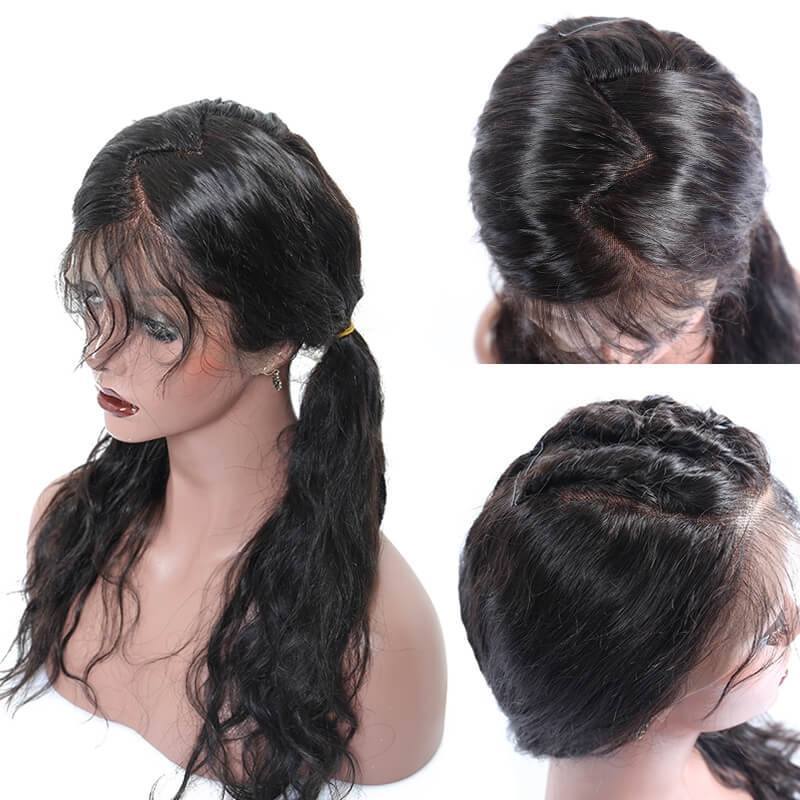 300% Density Malaysian Hair Body wave  human Hair Wigs Glueless Lace Front Wigs