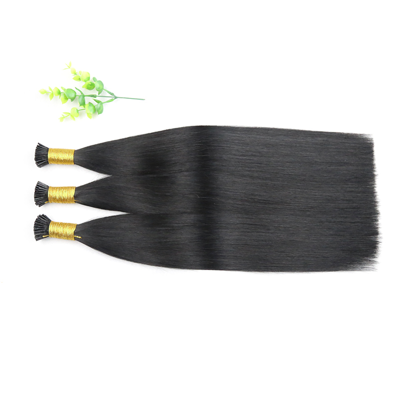 15A I-tip Hiair Extrnsion  Luxury Hair Brazilian Bone Straight Virgin Human Hair Extension 1B#Color