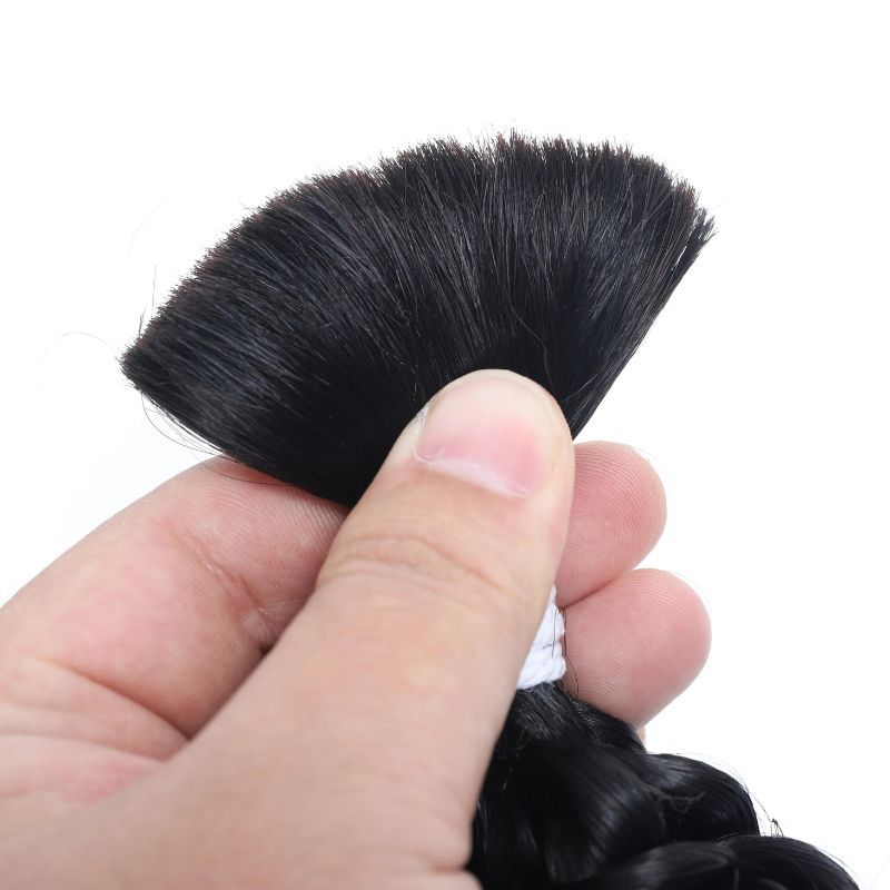 Crochet Braids Human Braiding Hair 14Inch Water Wave Bulk Human Hair for Braiding No Weft Human Hair Bundles for Braiding Micro Human Braiding Hair