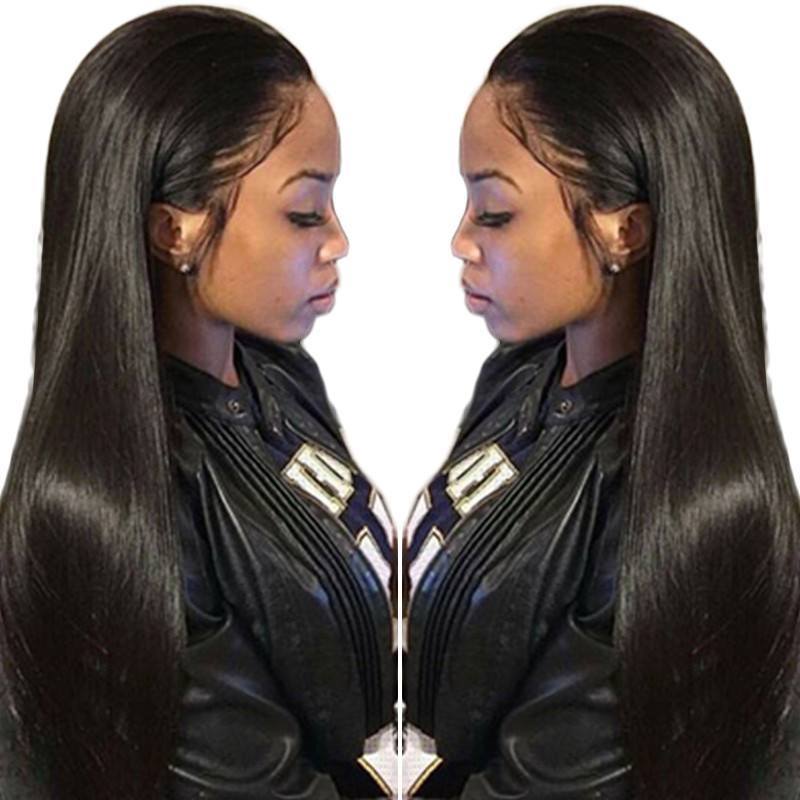 360 Lace Frontal Wigs Pre Plucked Silk Straight 100% Human Hair Wigs Natural Hair With Baby Hair Line Wigs 360 Lace Wig