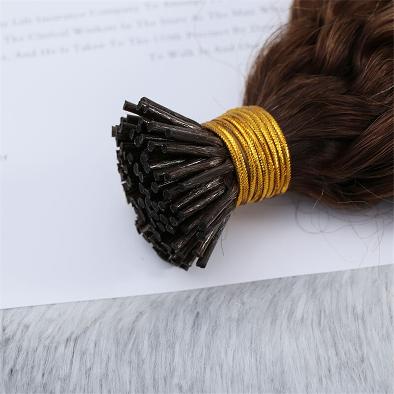 High Quality Double Drawn Kinky Curly Ombre Color Human Hair I Tips Hair Extensions
