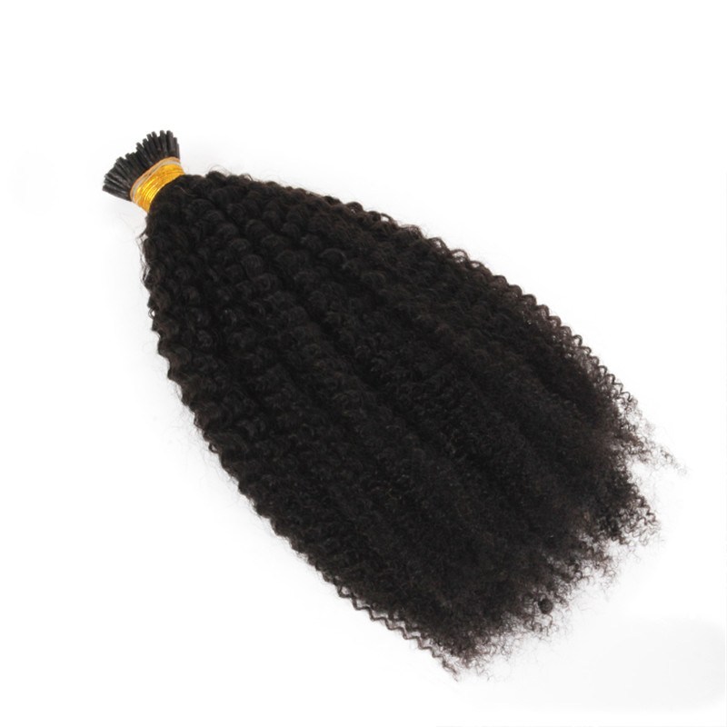 1G/ Strand 100% Human Afro Curly Keratin I Tip 4C Hair Extension