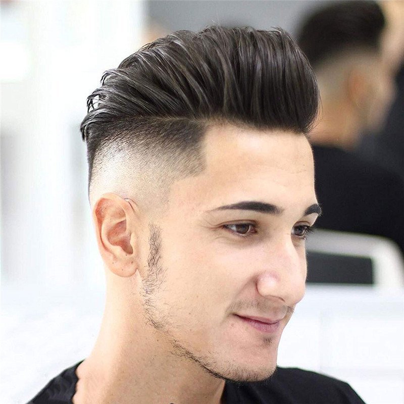 Best European Remy Human Hair Man Toupee Short Natural Black Replacement Hair Pieces Wigs for Men