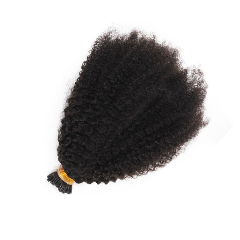 1G/ Strand 100% Human Afro Curly Keratin I Tip 4C Hair Extension