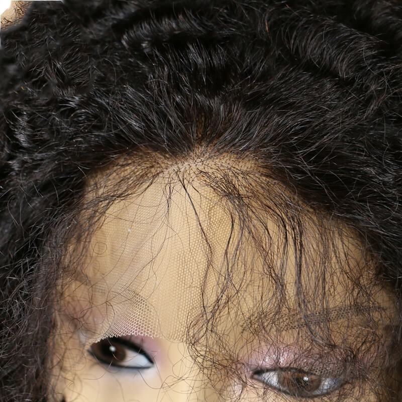 300% Density Lace Wig Kinky Curly Pre-Plucked Human Hair  Wigs Malaysian Hair Human Hair Wigs