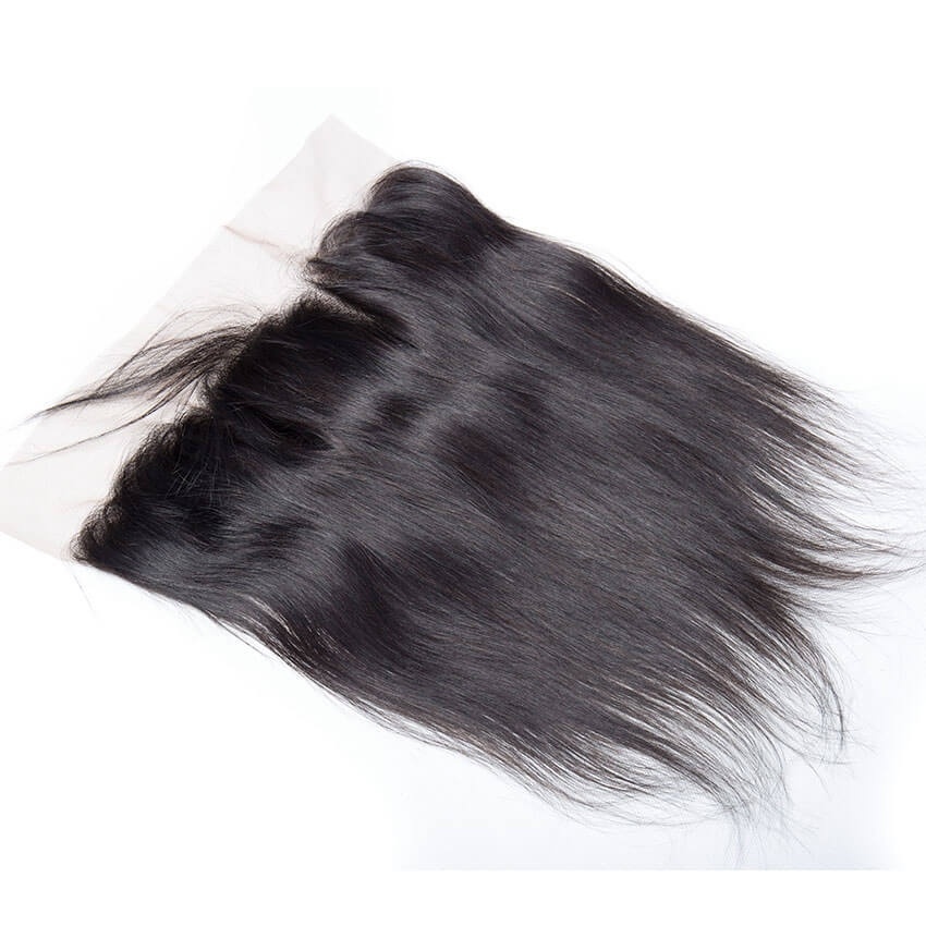 10A Straight Frontal With Virgin Brazilian Hair 3 Bundles Human Hair Full Frontal Lace Closure 13X4 With Bundles