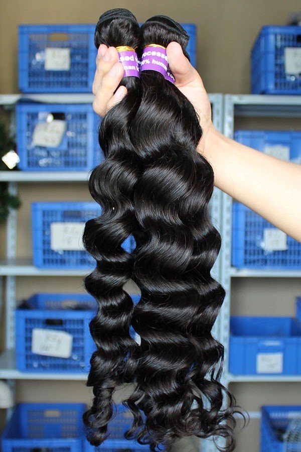 Loose Wave Hair 4 Bundles Malaysian Virgin Human Hair Extensions Natural Color