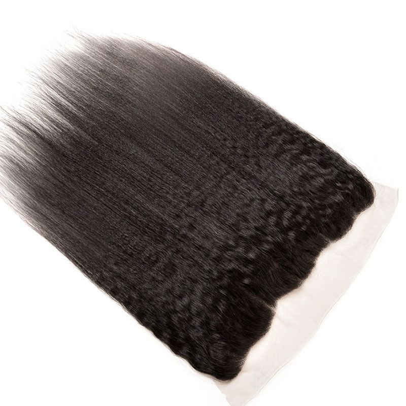 Real Brazilian Kinky Straight Hair Bundles With Full Lace Frontal