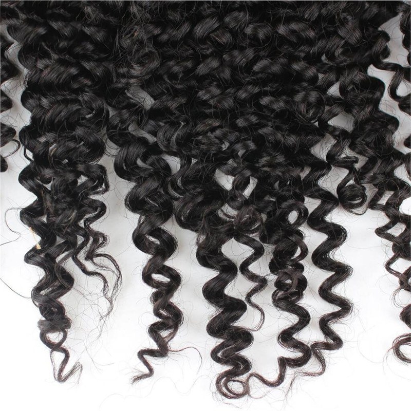 12A Mongolian Kinky Curly Hair With Frontal Closure 3 Bundles With Frontal 13X6 Ear To Ear Lace Frontal Closure With Bundles