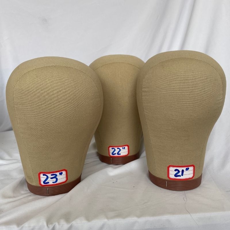 21''-24''Wig Head Cork Canvas Block Head Mannequin Head for Making Wigs Training-Display