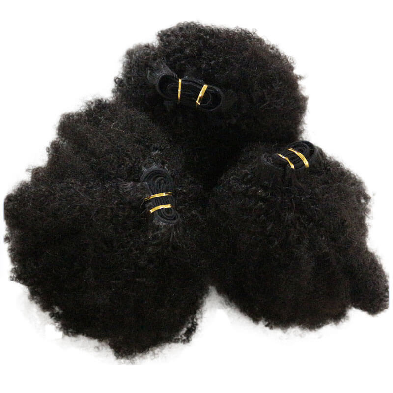 8A Grade 3pcs Lot  Mongolian Afro Kinky Curly Virgin Hair 100% Human Hair Weaves Natural Black Afro Hair Bundles