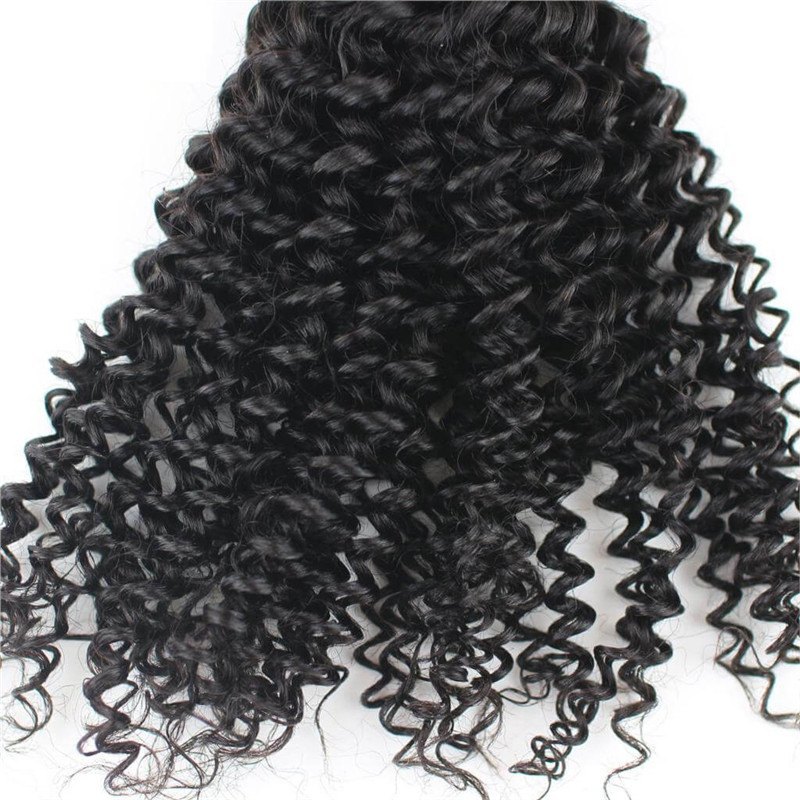 12A Mongolian Kinky Curly Hair With Frontal Closure 3 Bundles With Frontal 13X6 Ear To Ear Lace Frontal Closure With Bundles