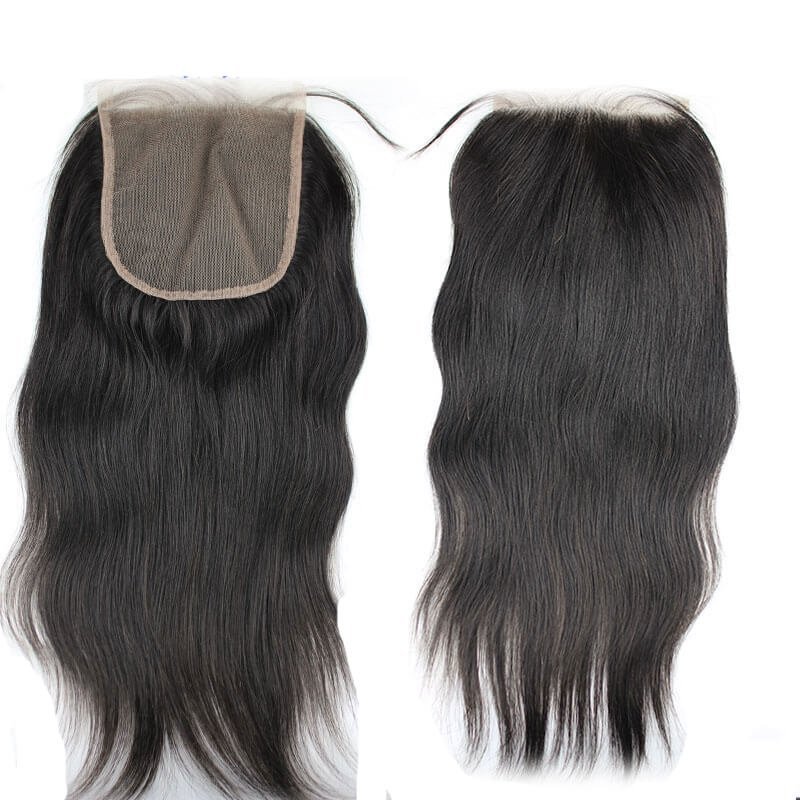 5X5 Transparent Invisible Hd Lace Thinner Lace Closure Silky Straight 3Bundles With Lace Closure  HD 5x5 Peruvian Human Hair Natural Color