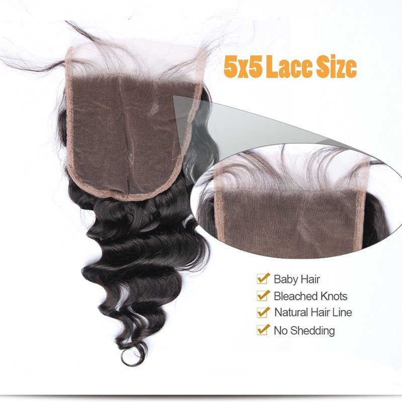 Brazilian Hair Weave Bundles With Closure 5x5 Loose Wave With Closure 3 Bundles Hair Products With Closure Bundle