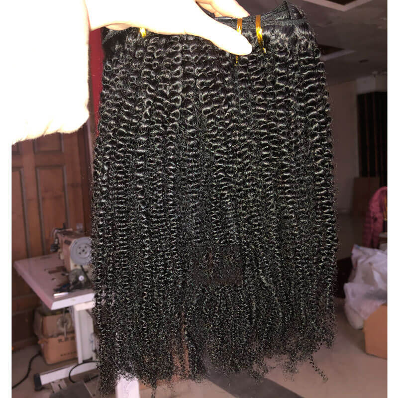 Sale 4B4C Kinky Curly Weave Natural Color 100% Unprocessed Mongolian Virgin Afro Kinky Curly Hair Extension For Black Women