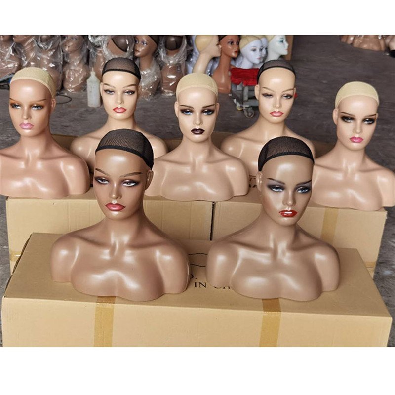 Ship From US! Female Mannequin Head with Shoulder for Display Manikin Head with Shoulder for Wig Jewelry Makeup Hat Sunglass Display