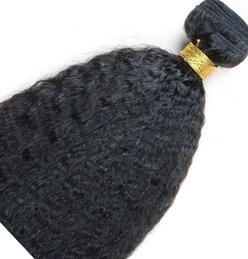 Kinky Straight 3 Bundles With 5x5 Lace Closure Brazalian Virdin Human Hair