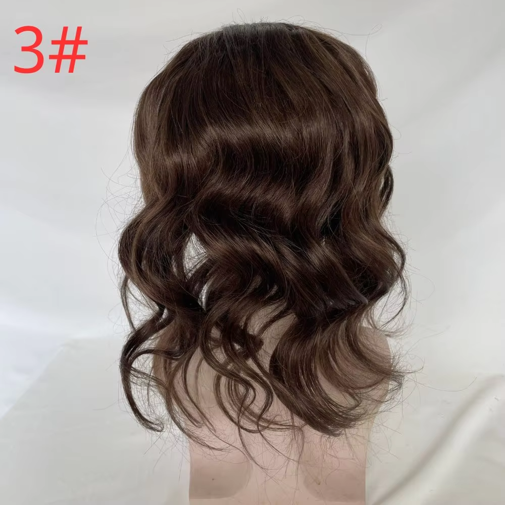12 Inch Long Toupee For Men 1B20 Color BIO Toupee European Hair Replacement PU Base With Frontal Swiss Lace Net Human Hair 10x8 Make Natural Front Hairline Loose Wave