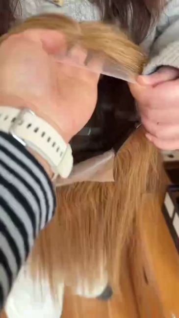 Custom 14 Inch 4x4 Silk Top Based Lace Front Wigs   Lace Front Human Hair Topper for Women Warm Honey Brown Straight Hair, Middle Part, Natural Blend