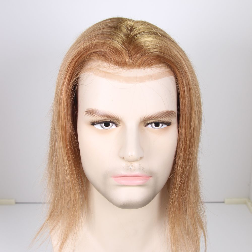 Eseewigs Premium 12 Inch Ombre 27# Color  Men’s Hair System Made with 100% European Human Hair Replacement
