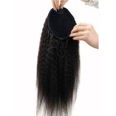100g/piece Natural Color Kinky Straight Human Hair Clip-In Extensions