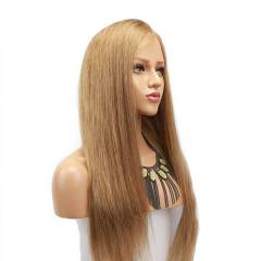 Color #18 Straight Lace Front Human Hair Wig, Baby Hair